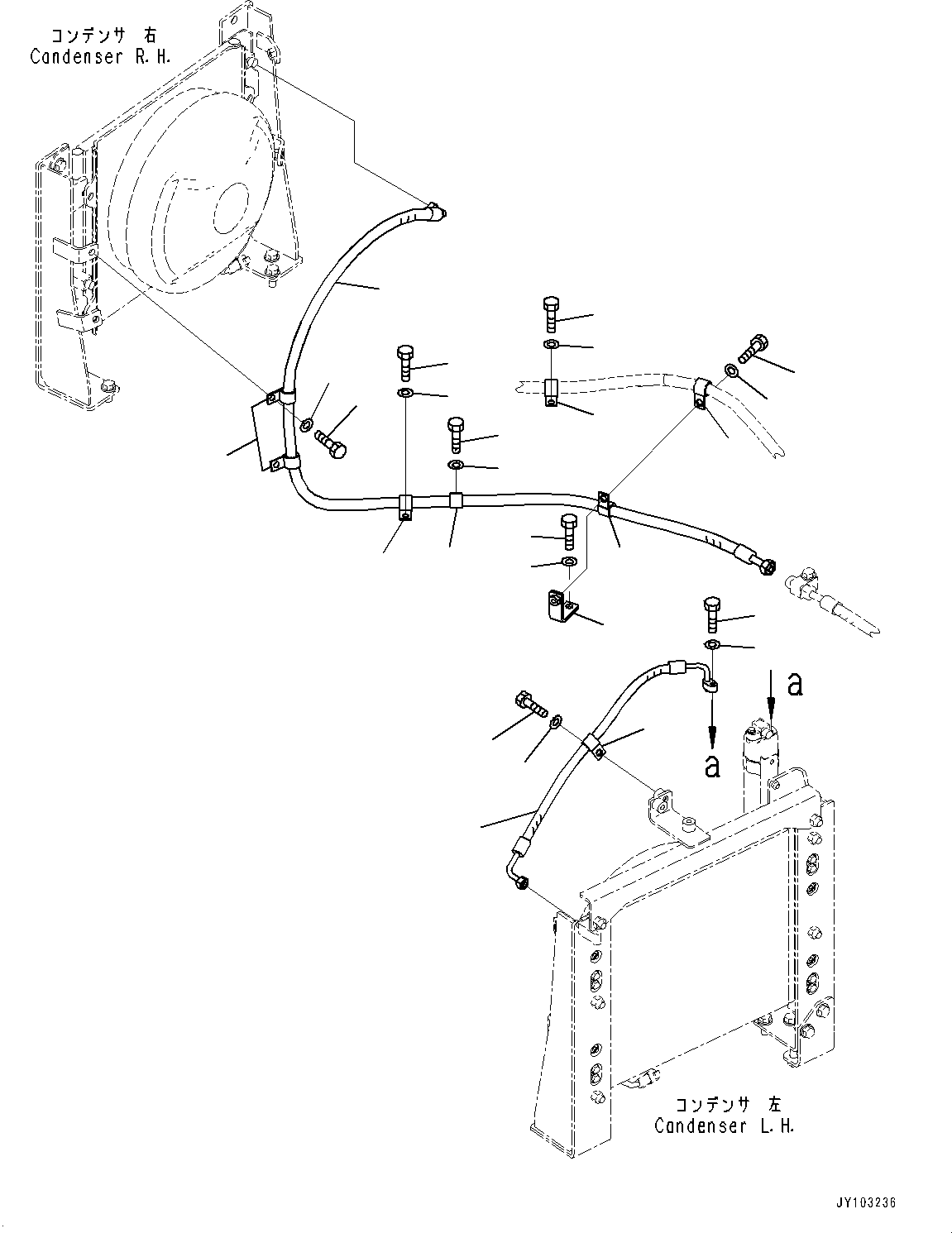 Komatsu parts book diagram for WA800-8E0 S/N 84001-UP: BULKHEAD, HOSE (5/6)(#83001-)