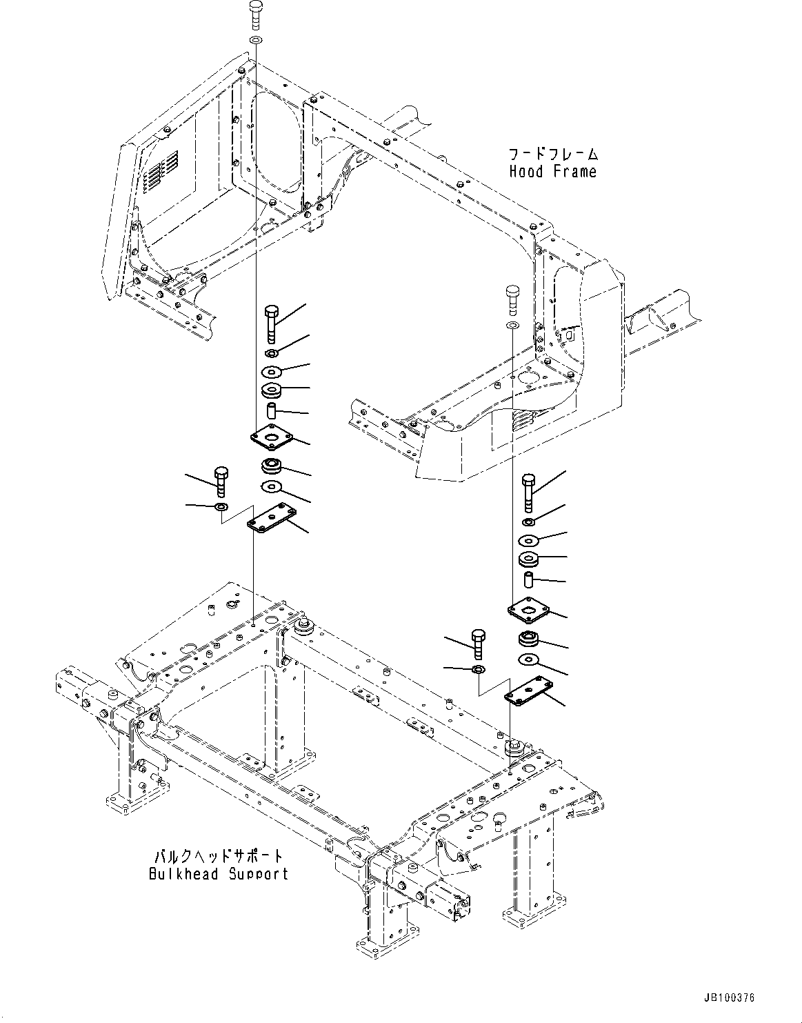 Komatsu parts book diagram for WA800-8E0 S/N 84001-UP: BULKHEAD, MOUNTING PARTS(#83001-)