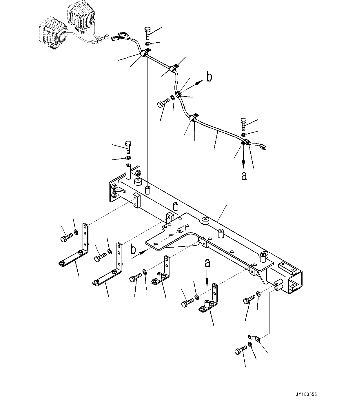Komatsu parts book diagram for WA800-8E0 S/N 84001-UP: LADDER, SUPPORT R.H.(#84001-)