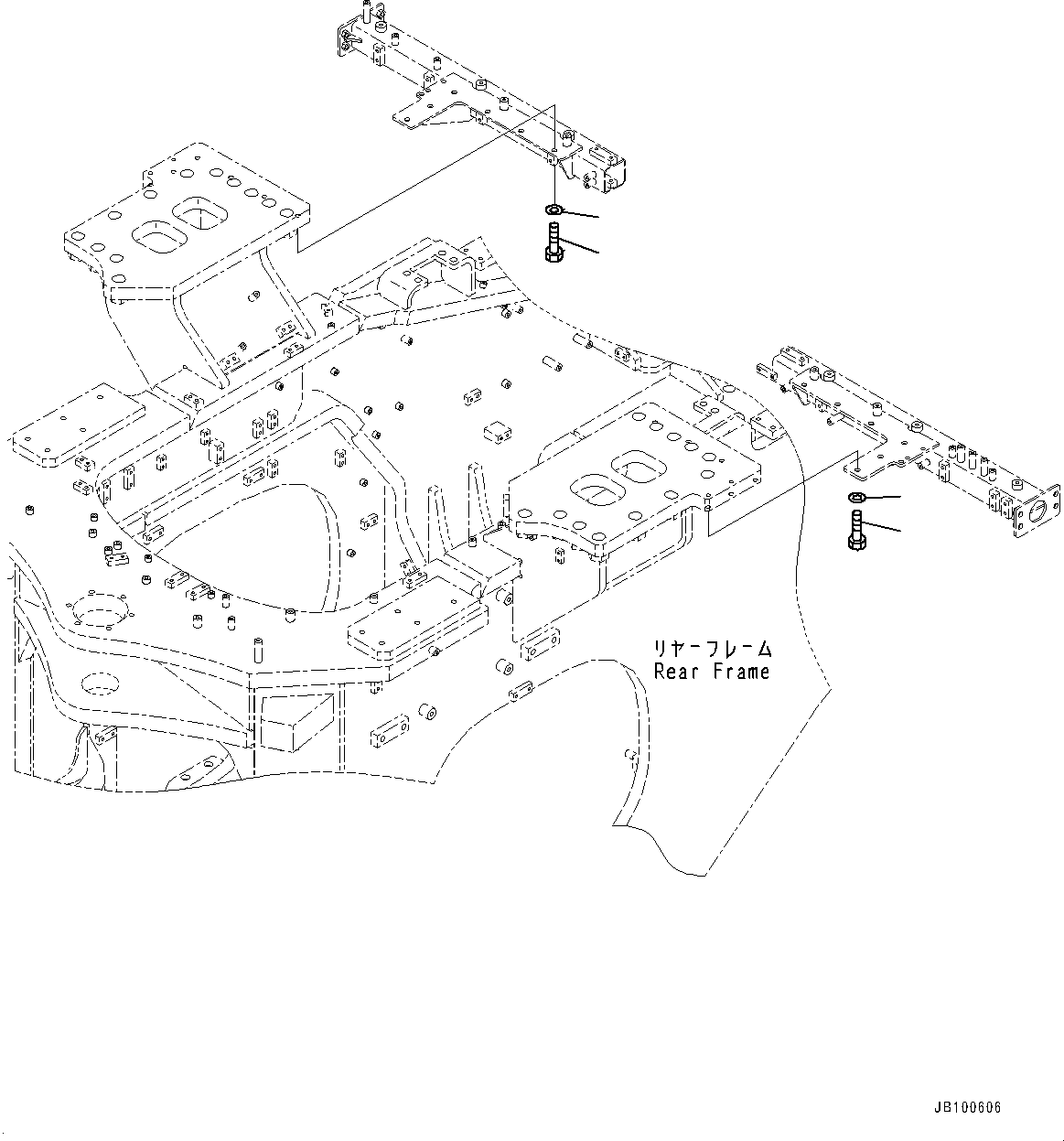 Komatsu parts book diagram for WA800-8E0 S/N 84001-UP: LADDER, MOUNTING BOLT(#83001-)