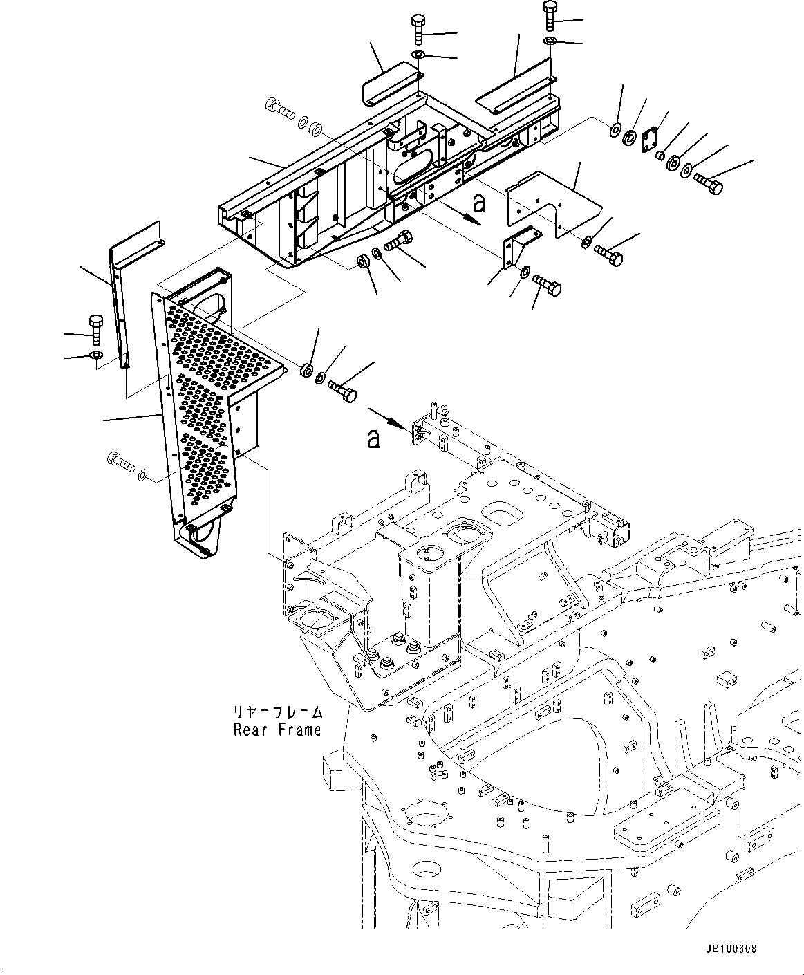Komatsu parts book diagram for WA800-8E0 S/N 84001-UP: LADDER, PLATFORM, R.H.(#83001-)