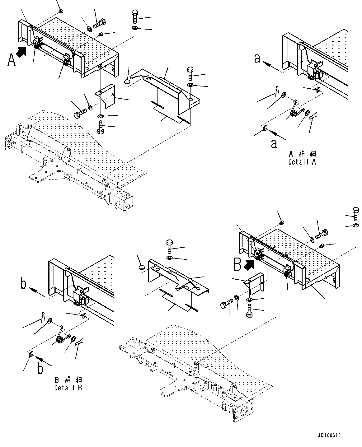 Komatsu parts book diagram for WA800-8E0 S/N 84001-UP: LADDER, SIDE STEP(#83001-)