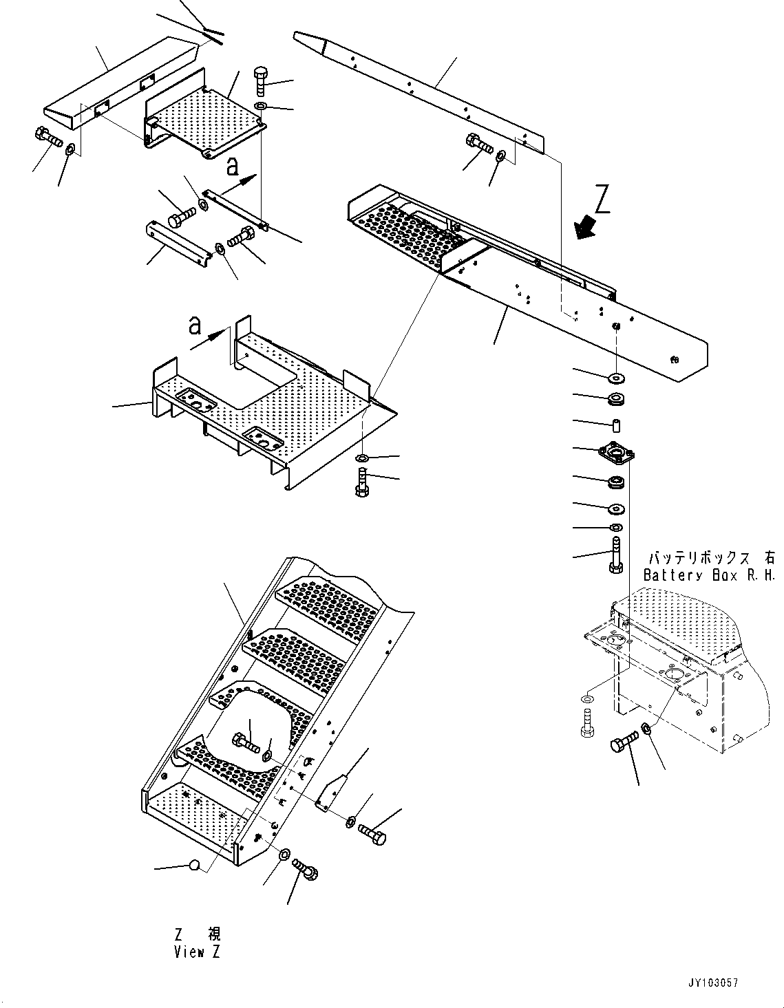 Komatsu parts book diagram for WA800-8E0 S/N 84001-UP: LADDER, LADDER AND STEP (2/2)(#83001-)