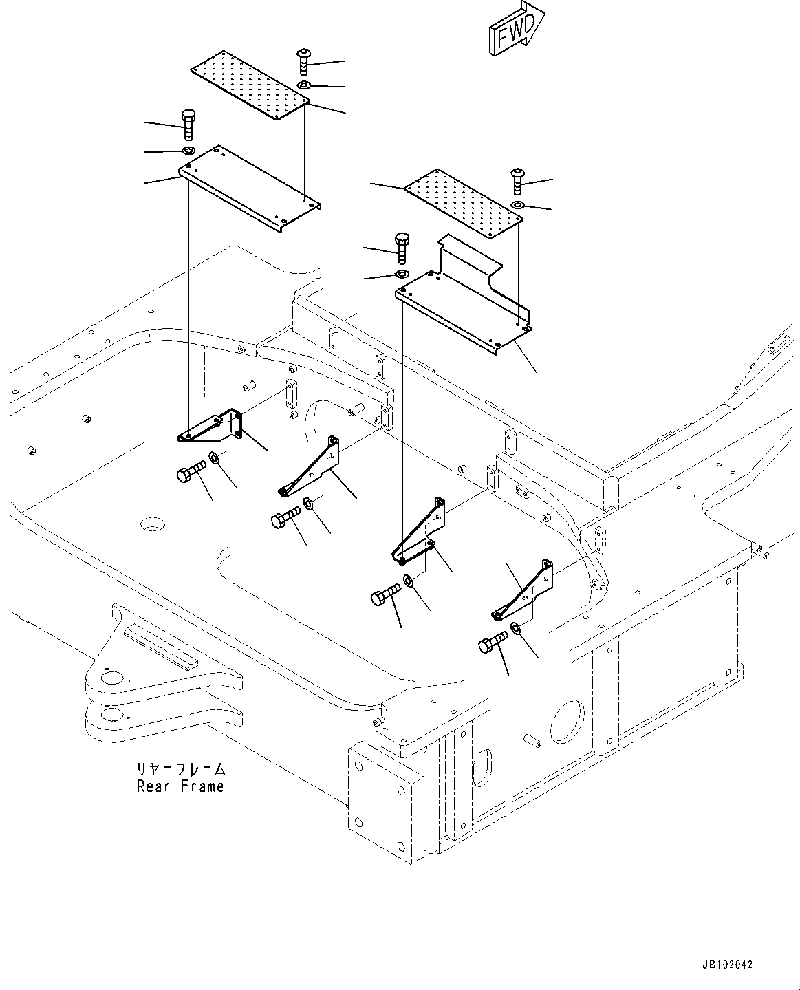 Komatsu parts book diagram for WA800-8E0 S/N 84001-UP: LADDER, STEP(#84001-)