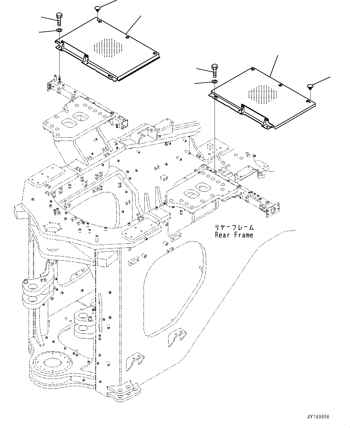 Komatsu parts book diagram for WA800-8E0 S/N 84001-UP: LADDER, COVER(#83001-)
