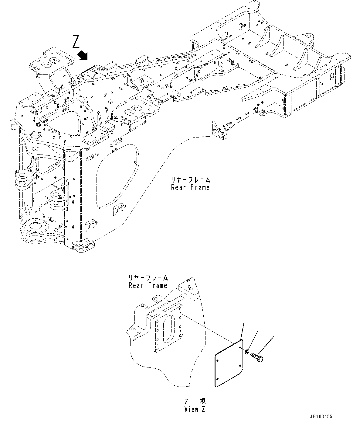 Komatsu parts book diagram for WA800-8E0 S/N 84001-UP: LADDER, PLATE (WITHOUT POWER LADDER)(#83001-)