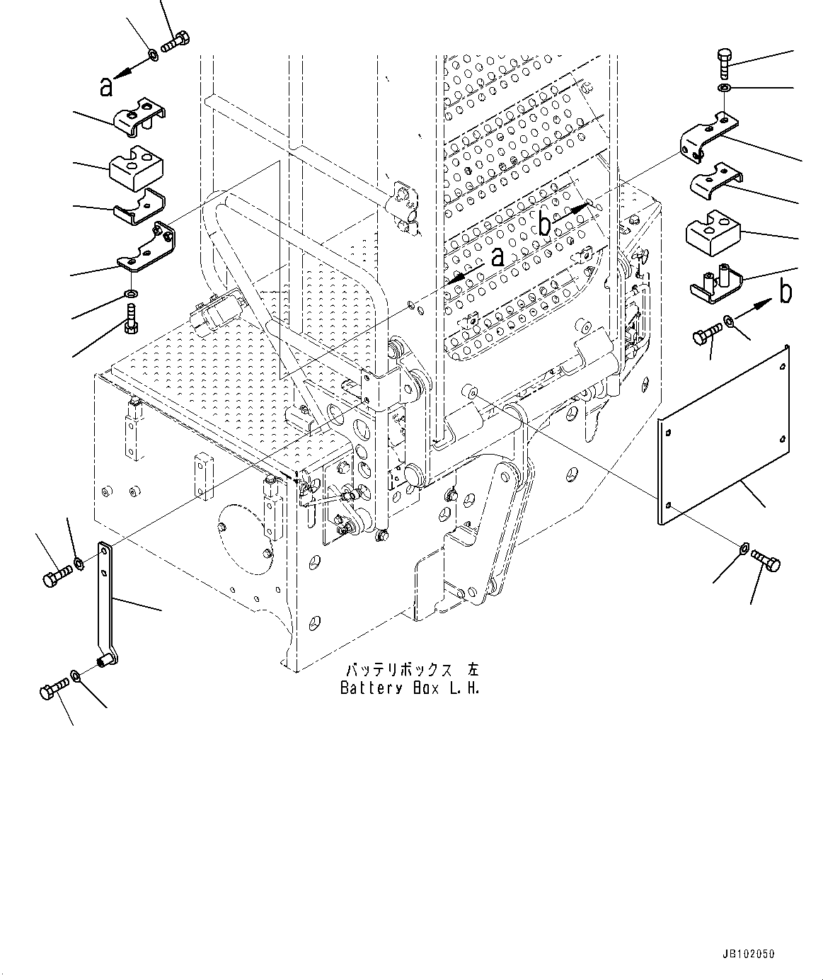 Komatsu parts book diagram for WA800-8E0 S/N 84001-UP: LADDER, POWER LADDER, STOPPER(#84001-)