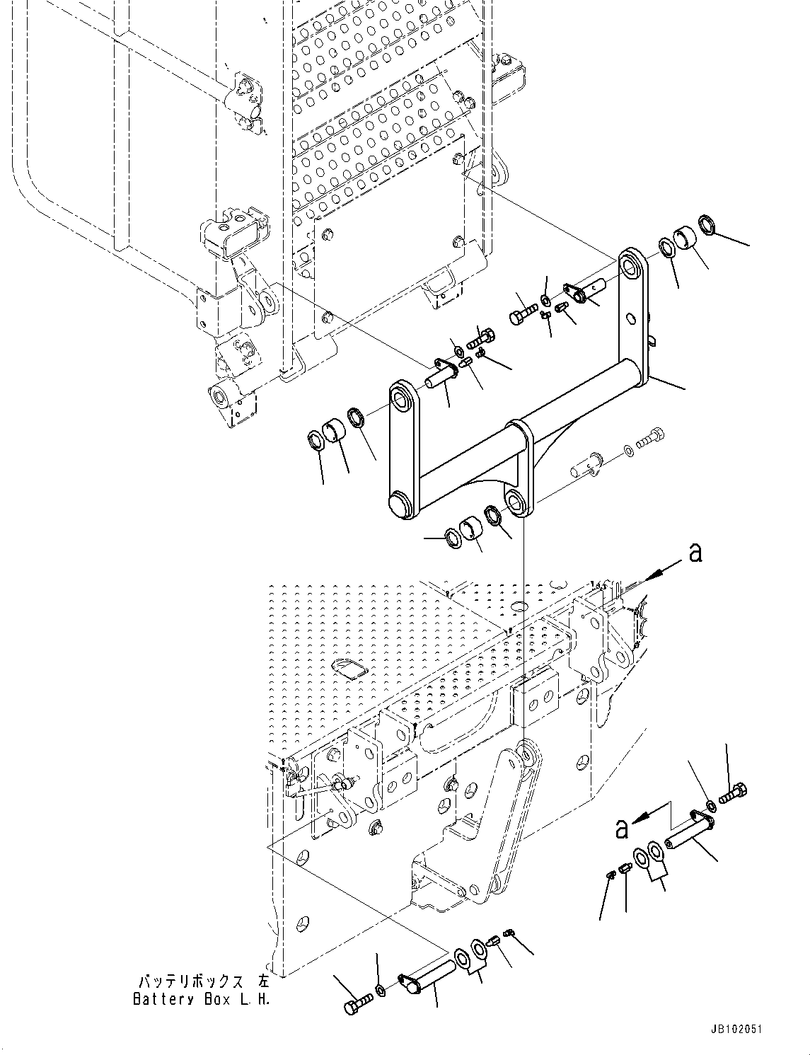 Komatsu parts book diagram for WA800-8E0 S/N 84001-UP: LADDER, POWER LADDER, LINK(#83001-)