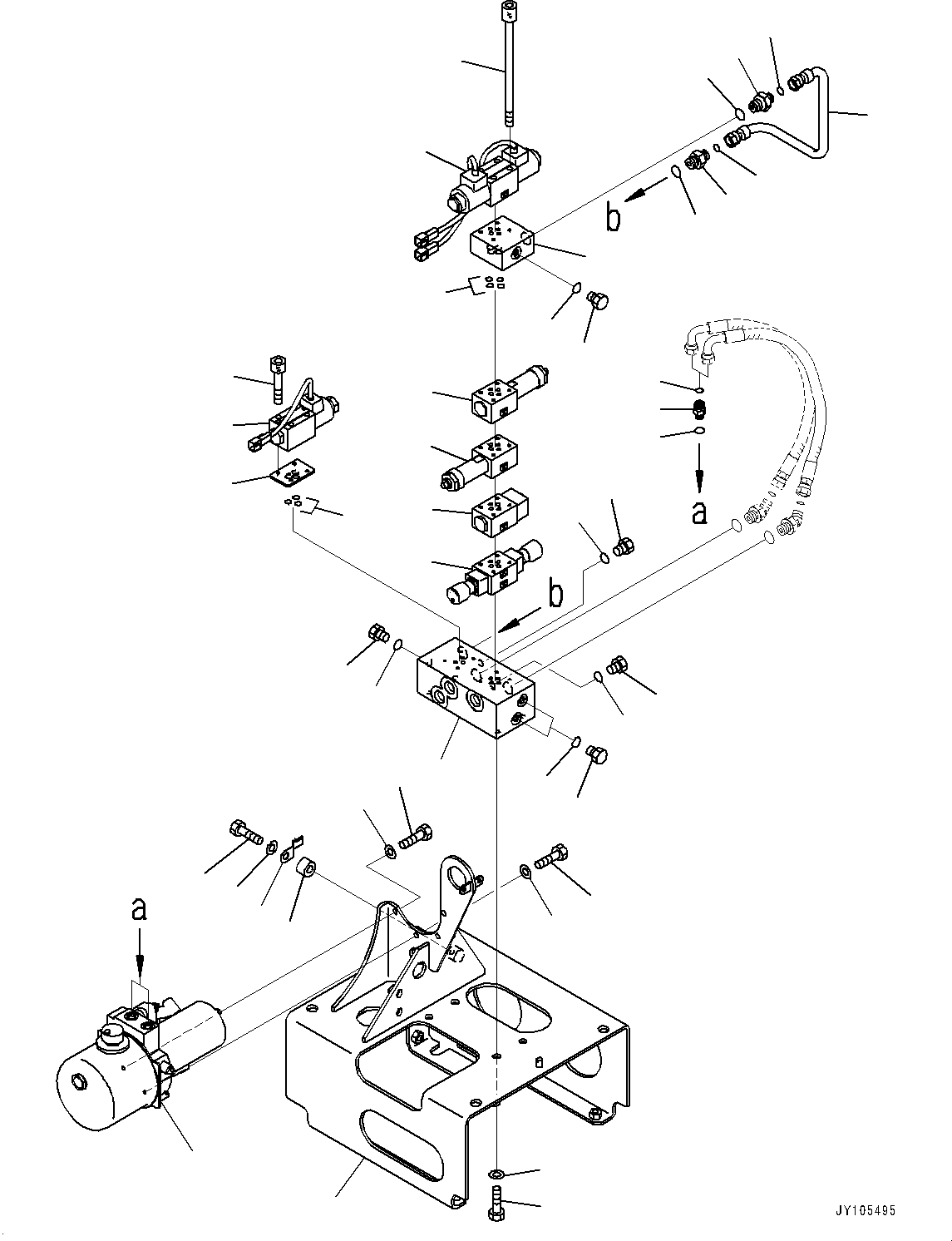 Komatsu parts book diagram for WA800-8E0 S/N 84001-UP: LADDER, POWER LADDER, UNIT (1/3)(#84001-)