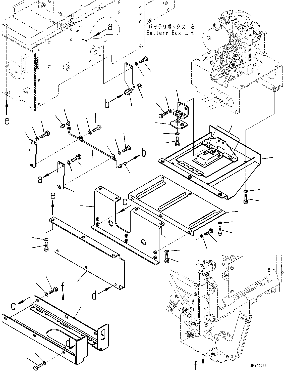 Komatsu parts book diagram for WA800-8E0 S/N 84001-UP: LADDER, POWER LADDER, COVER (1/2)(#83001-)