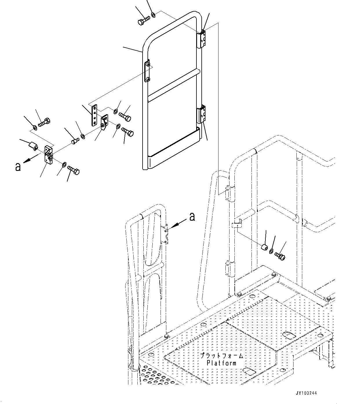 Komatsu parts book diagram for WA800-8E0 S/N 84001-UP: HANDRAIL, DOOR(#83001-)