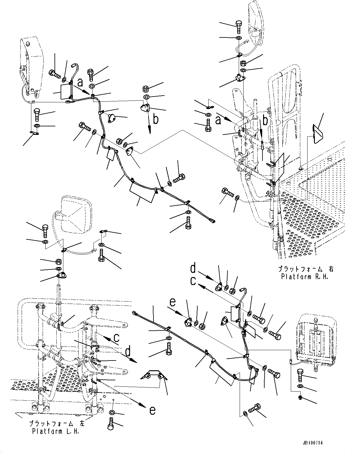 Komatsu parts book diagram for WA800-8E0 S/N 84001-UP: MIRROR, WIRING HARNESS(#83001-)