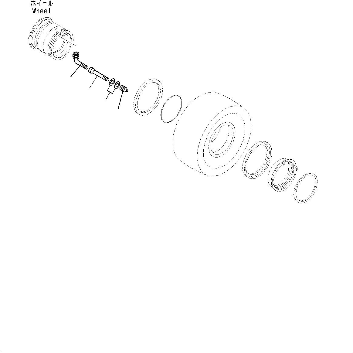 Komatsu parts book diagram for WA800-8E0 S/N 84001-UP: TIRE, VALVE(#83001-)