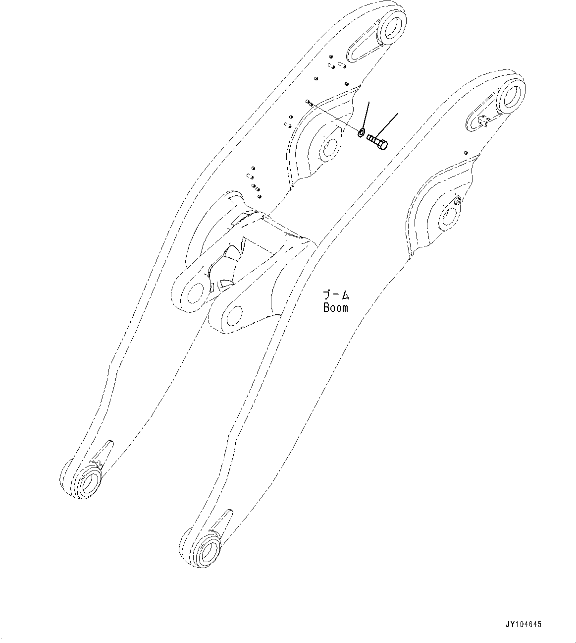 Komatsu parts book diagram for WA800-8E0 S/N 84001-UP: BOOM AND BELL CRANK, BOLT(#83001-)