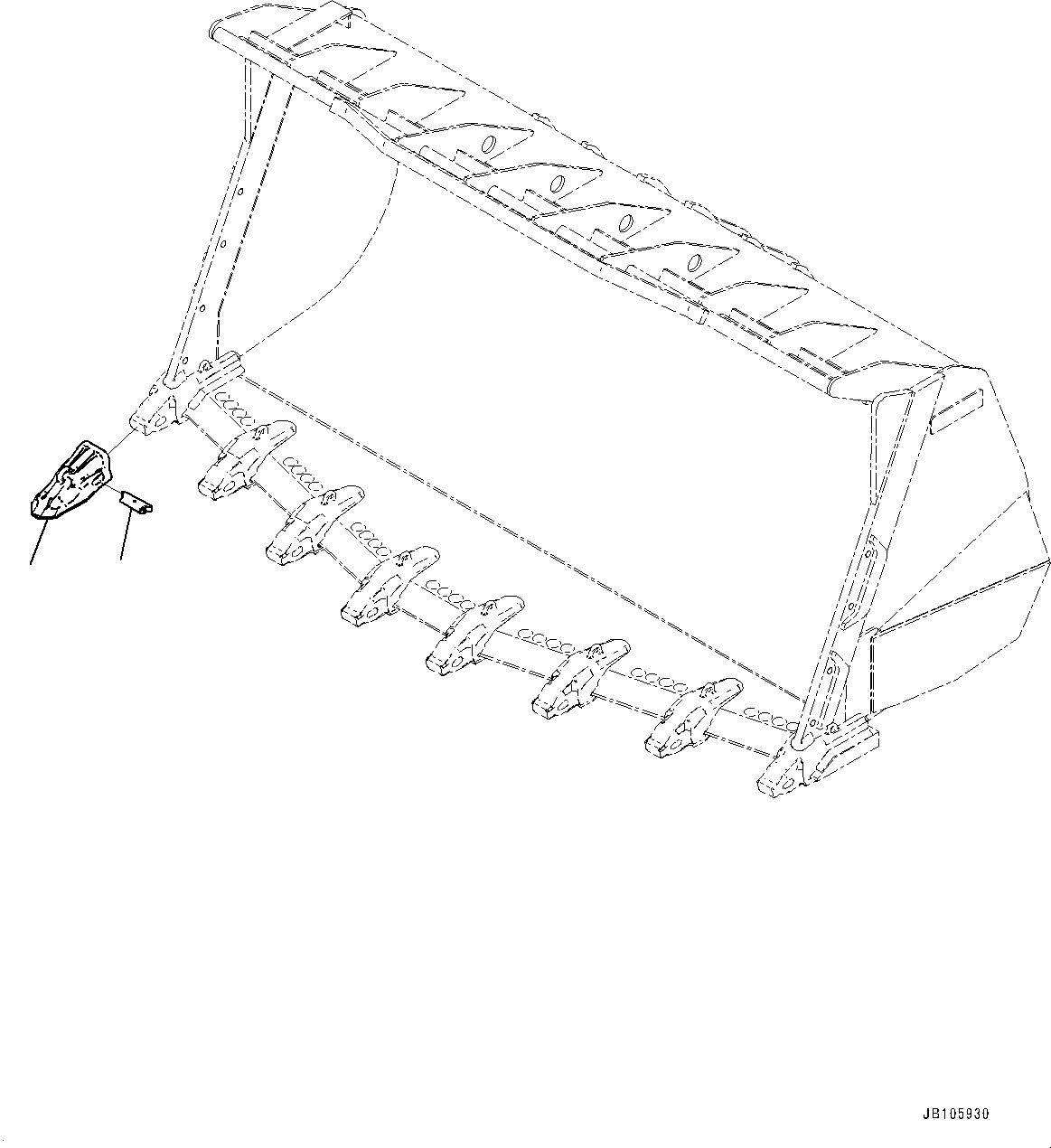 Komatsu parts book diagram for WA800-8E0 S/N 84001-UP: BUCKET TOOTH, TOOTH (FOR HD, HENSLEY)(#84001-)