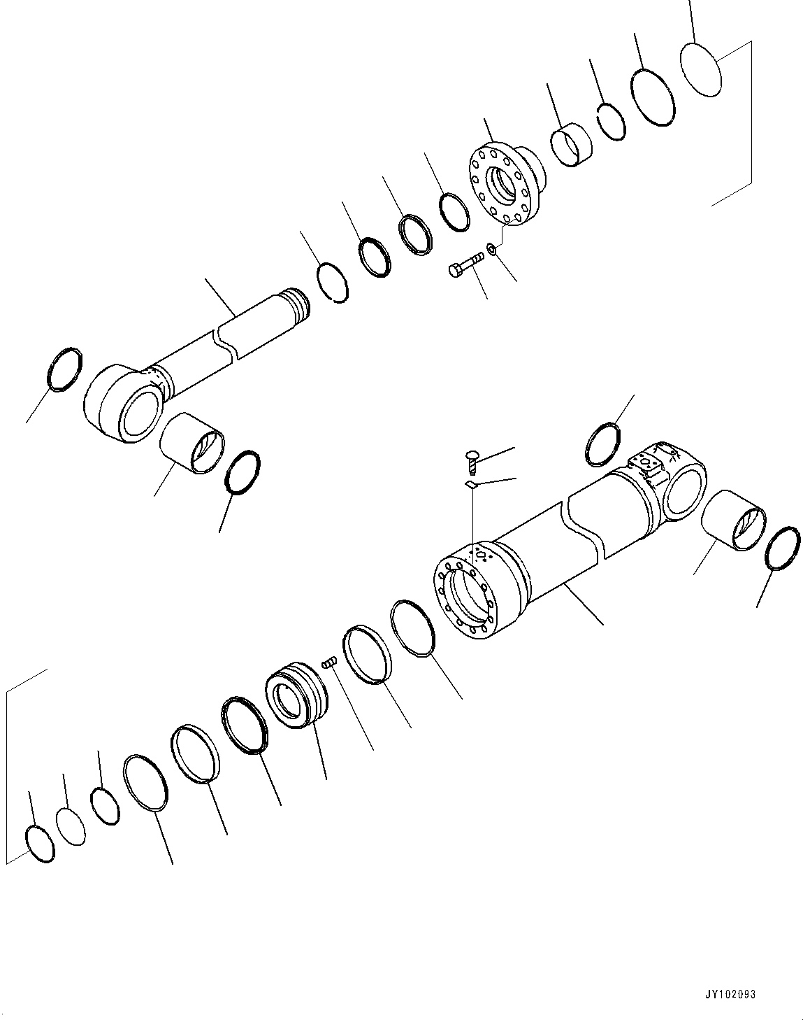 Komatsu parts book diagram for WA800-8E0 S/N 84001-UP: LIFT CYLINDER, INNER PARTS, BOOM CYLINDER (2/2)(#83001-)