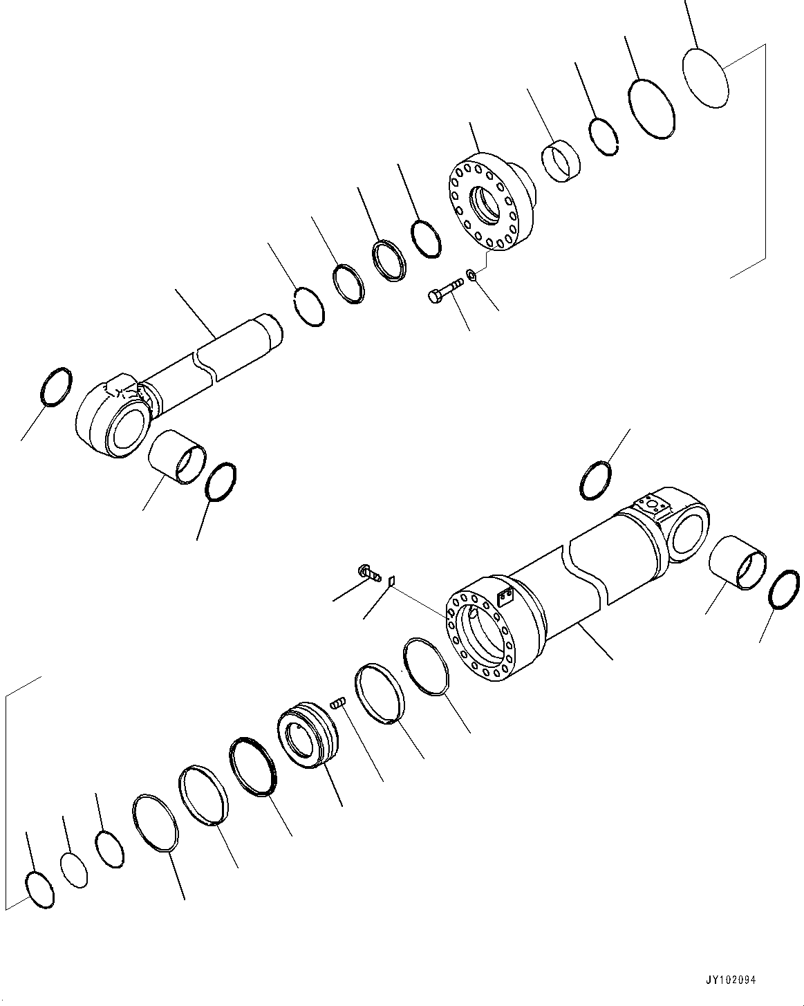 Komatsu parts book diagram for WA800-8E0 S/N 84001-UP: DUMP CYLINDER, INNER PARTS, BUCKET CYLINDER(#83001-)