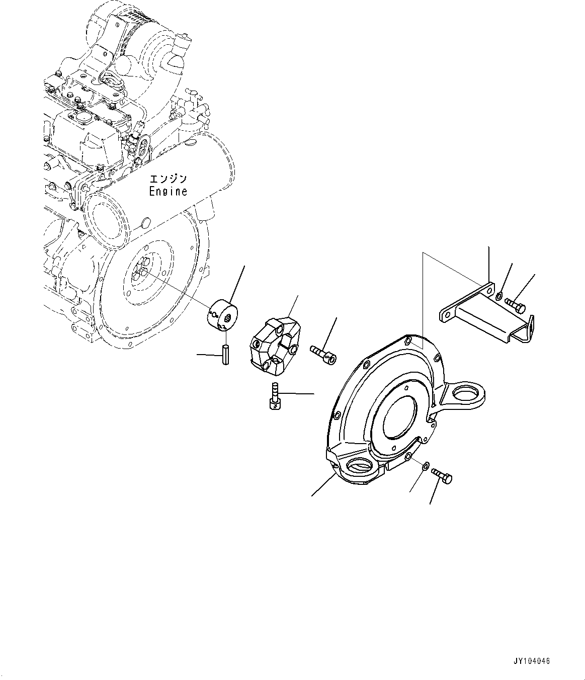Komatsu parts book diagram for PC25MR-5 S/N 26001-UP: ENGINE RELATED PARTS, DAMPER(#25001-)