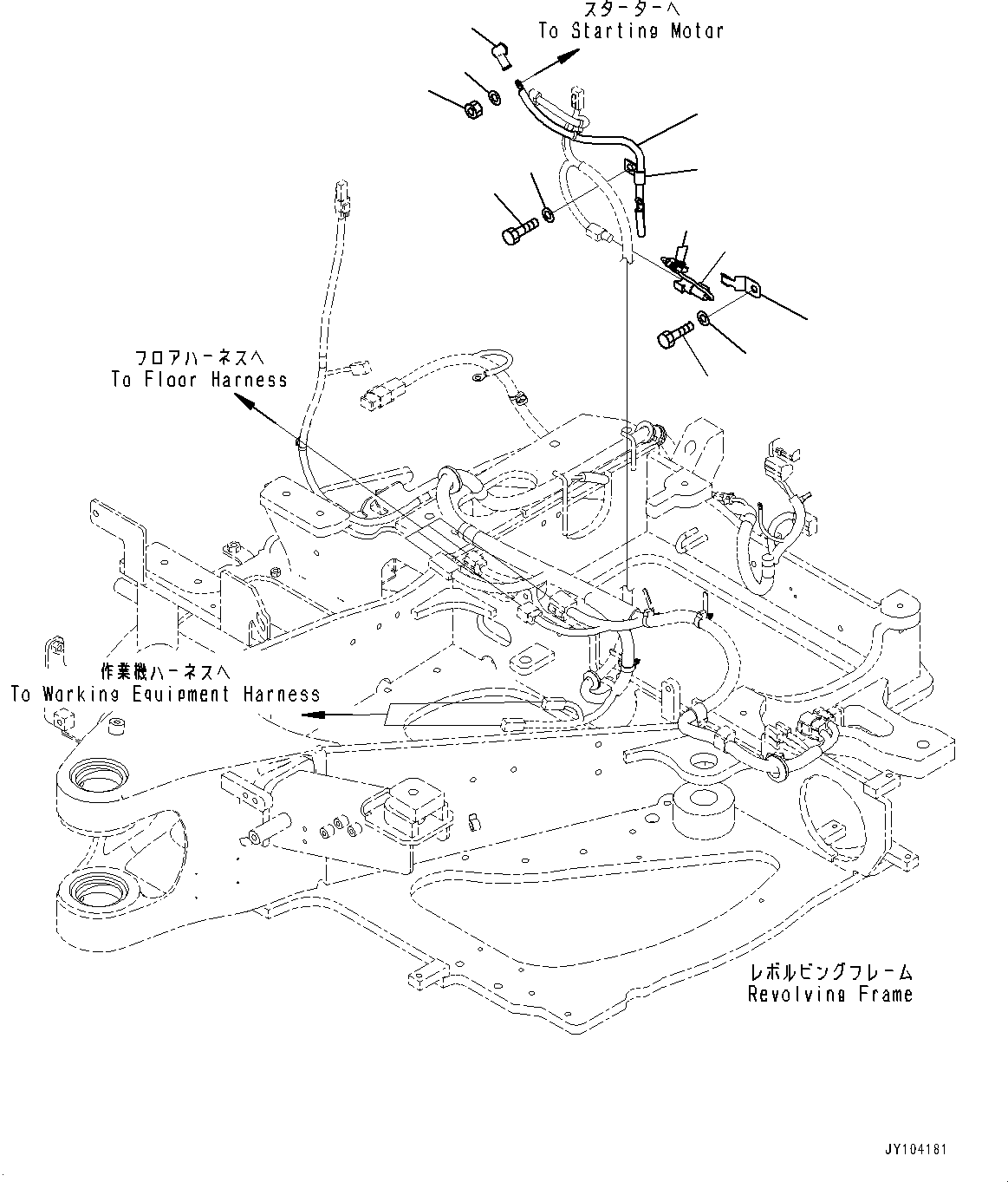 Komatsu parts book diagram for PC25MR-5 S/N 26001-UP: ENGINE RELATED PARTS, ENGINE WIRING HARNESS MOUNTING(#25001-)