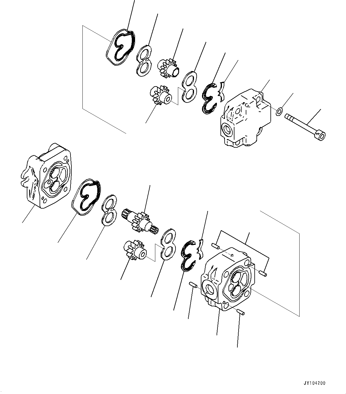 Komatsu parts book diagram for PC25MR-5 S/N 26001-UP: ENGINE RELATED PARTS, GEAR PUMP(#25001-)