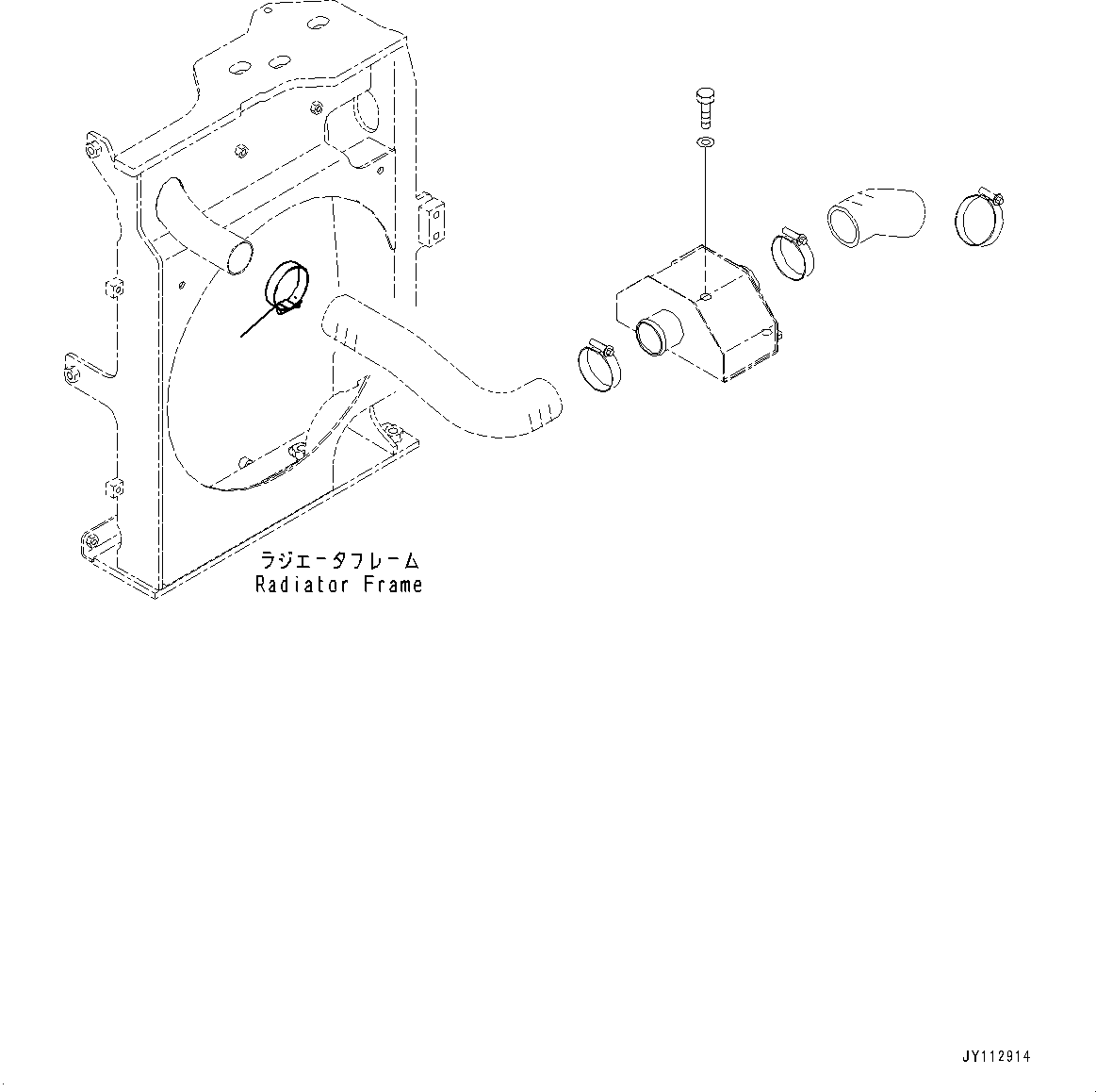 Komatsu parts book diagram for PC25MR-5 S/N 26001-UP: ENGINE RELATED PARTS, HOSE CLAMP(#25295-)
