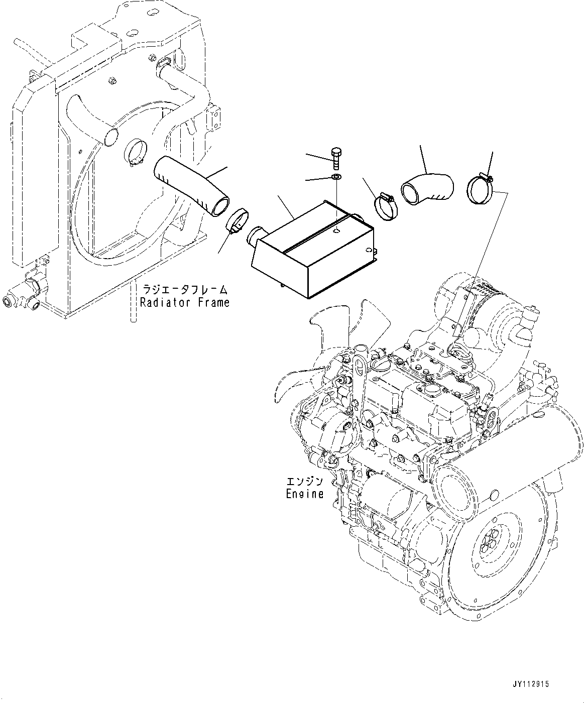 Komatsu parts book diagram for PC25MR-5 S/N 26001-UP: ENGINE RELATED PARTS, CHAMBER (WITH ROPS CAB)(#25295-)