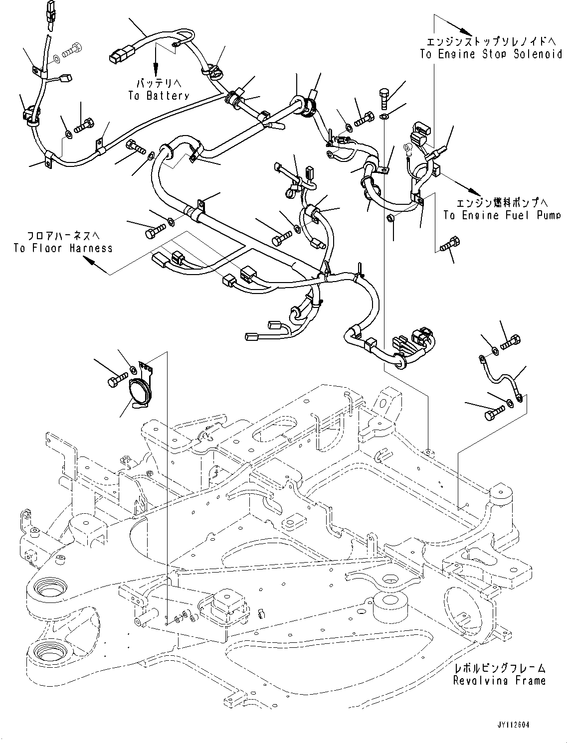 Komatsu parts book diagram for PC25MR-5 S/N 26001-UP: WIRING HARNESS, MAIN WIRING HARNESS (WITH CANOPY, BATTERY DISCONNECT SWITCH)(#25295-)