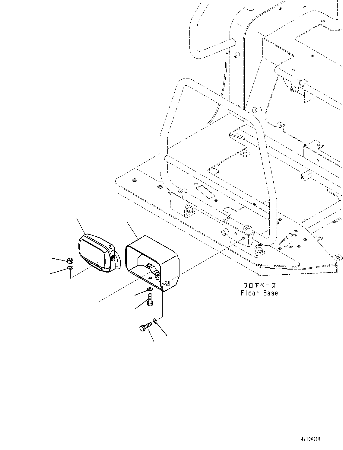 Komatsu parts book diagram for PC25MR-5 S/N 26001-UP: HEADLAMP, (WITH ARM CRANE)(#26001-)