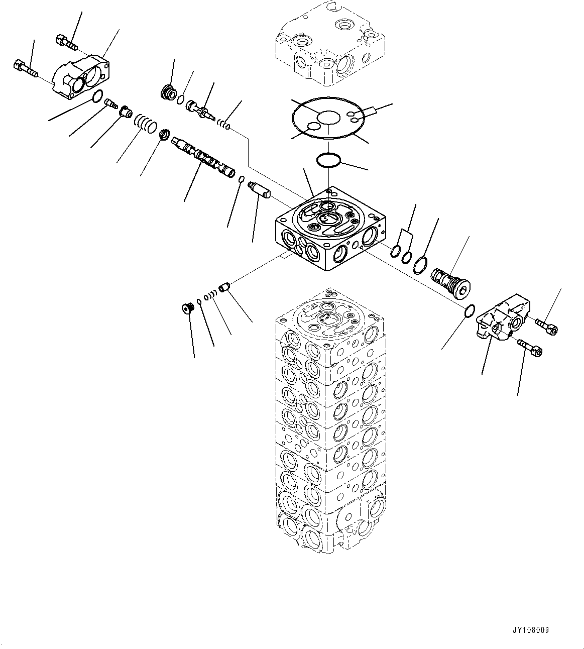 Komatsu parts book diagram for PC25MR-5 S/N 26001-UP: CONTROL VALVE, 9-VALVE (12/14)(#25382-)