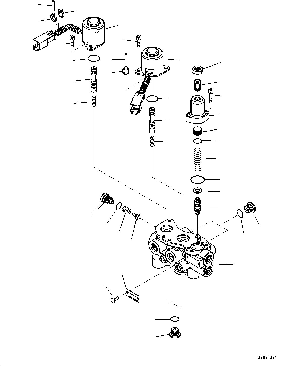 Komatsu parts book diagram for PC25MR-5 S/N 26001-UP: CONTROL VALVE, INNER PARTS, EPC VALVE(#25001-)