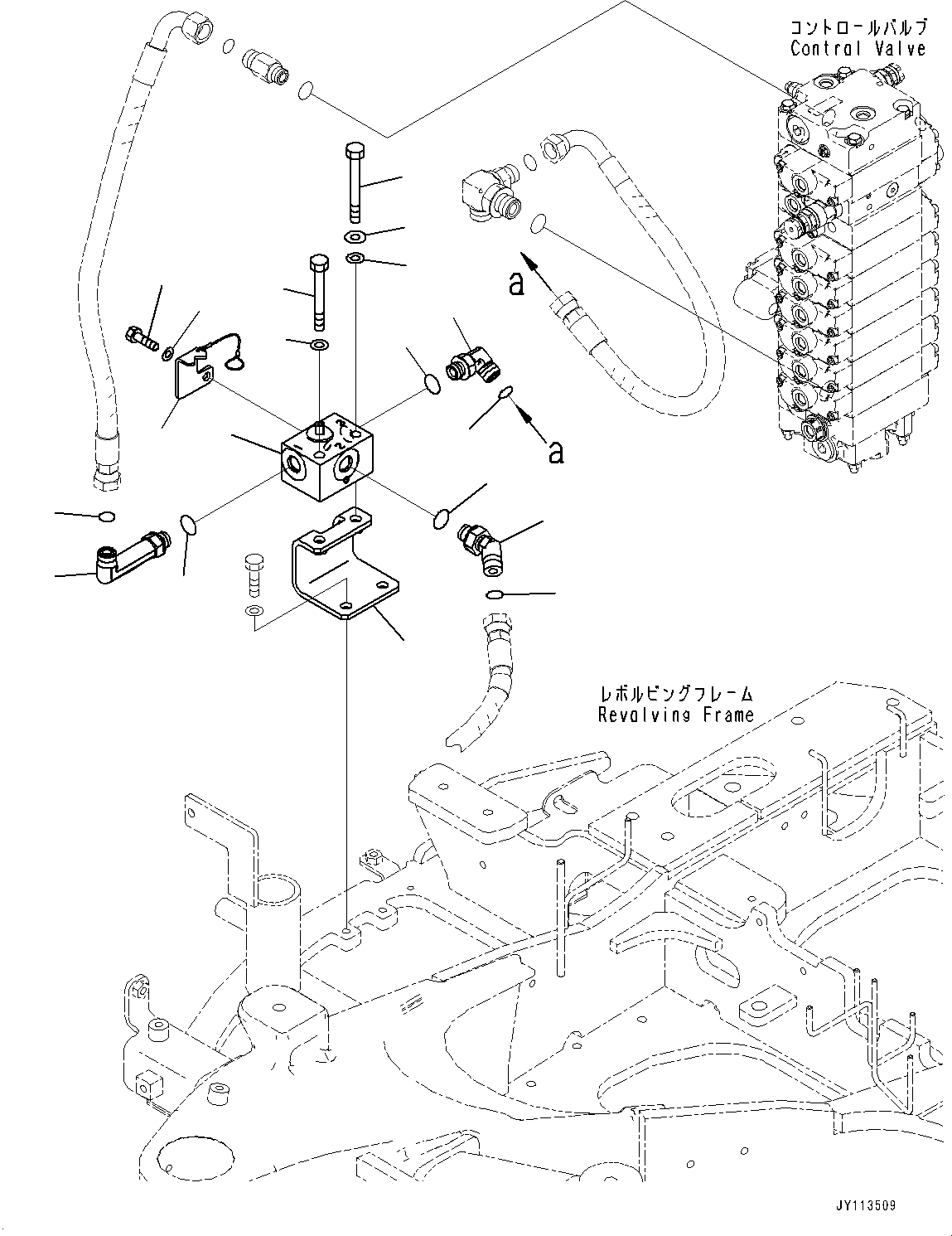 Komatsu parts book diagram for PC25MR-5 S/N 26001-UP: CONTROL VALVE, 3-WAY VALVE(#25382-)
