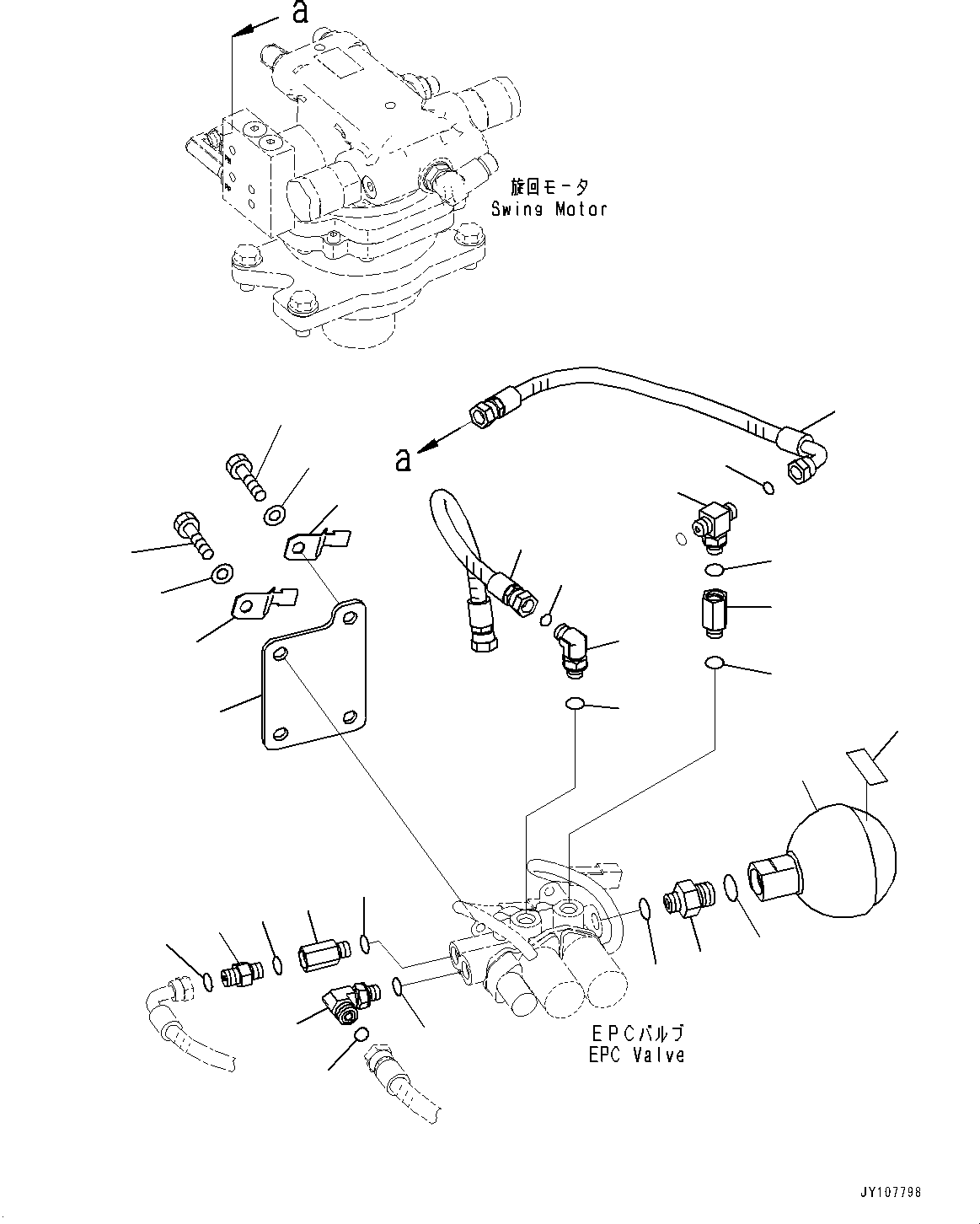 Komatsu parts book diagram for PC25MR-5 S/N 26001-UP: CONTROL VALVE, EPC PIPING(#25001-)