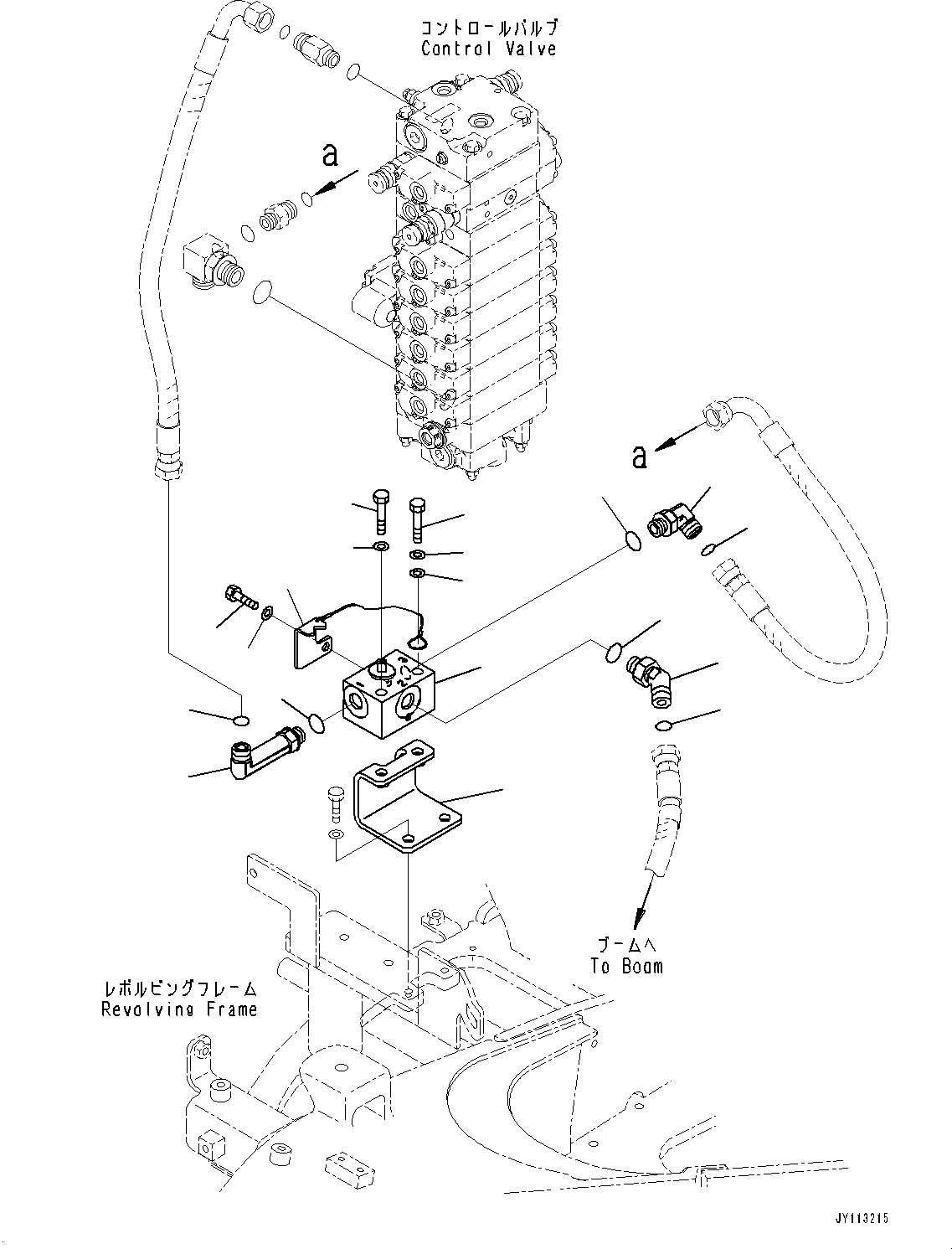 Komatsu parts book diagram for PC25MR-5 S/N 26001-UP: CONTROL VALVE, 3-WAY VALVE(#26001-)