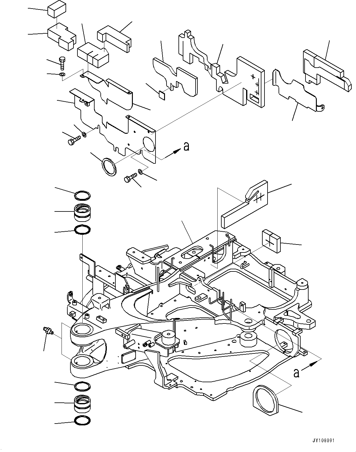 Komatsu parts book diagram for PC25MR-5 S/N 26001-UP: REVOLVING FRAME, (WITH ARM CRANE)(#25001-25000)