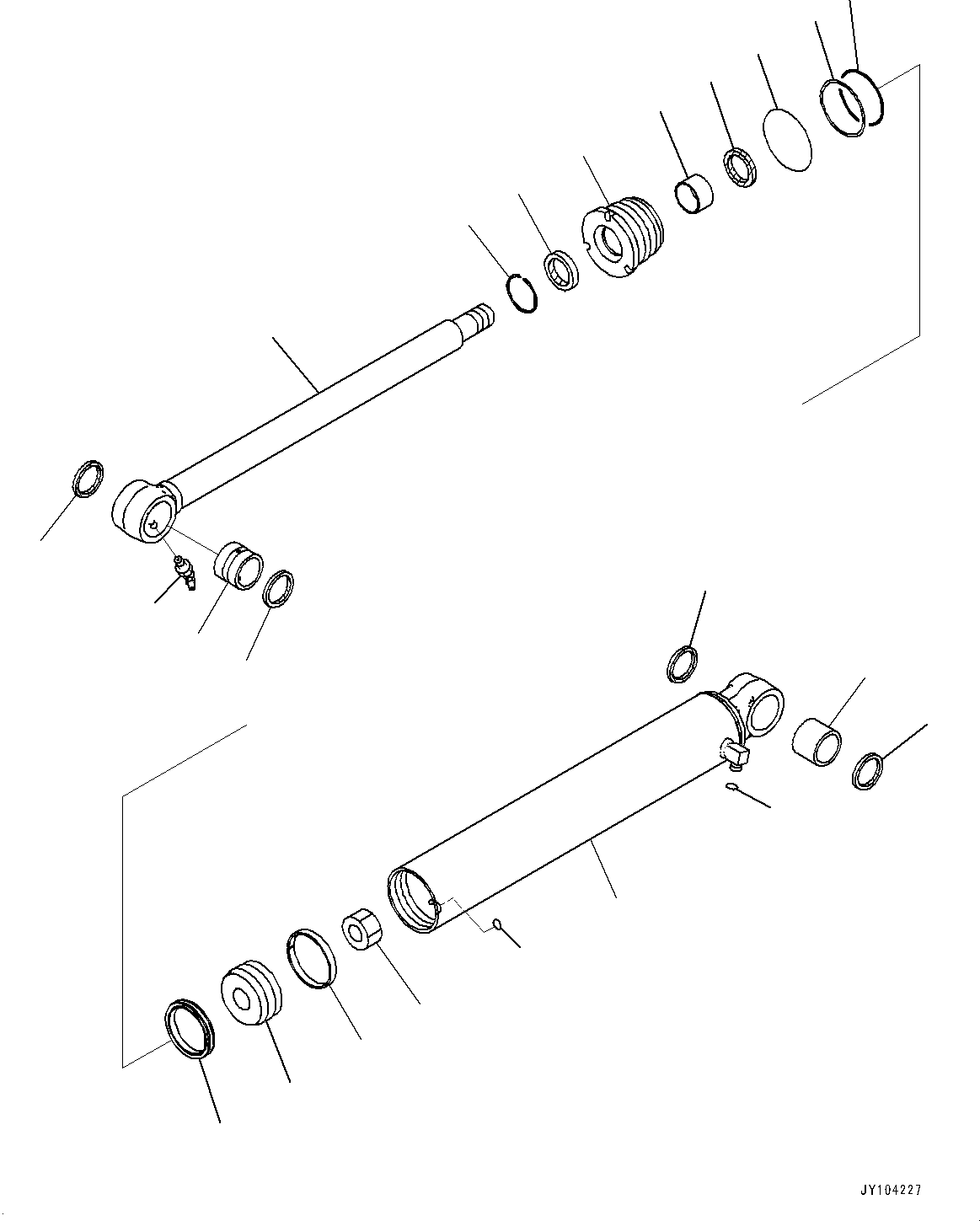 Komatsu parts book diagram for PC25MR-5 S/N 26001-UP: BOOM SWING CYLINDER, INNER PARTS, BOOM SWING CYLINDER(#25001-)