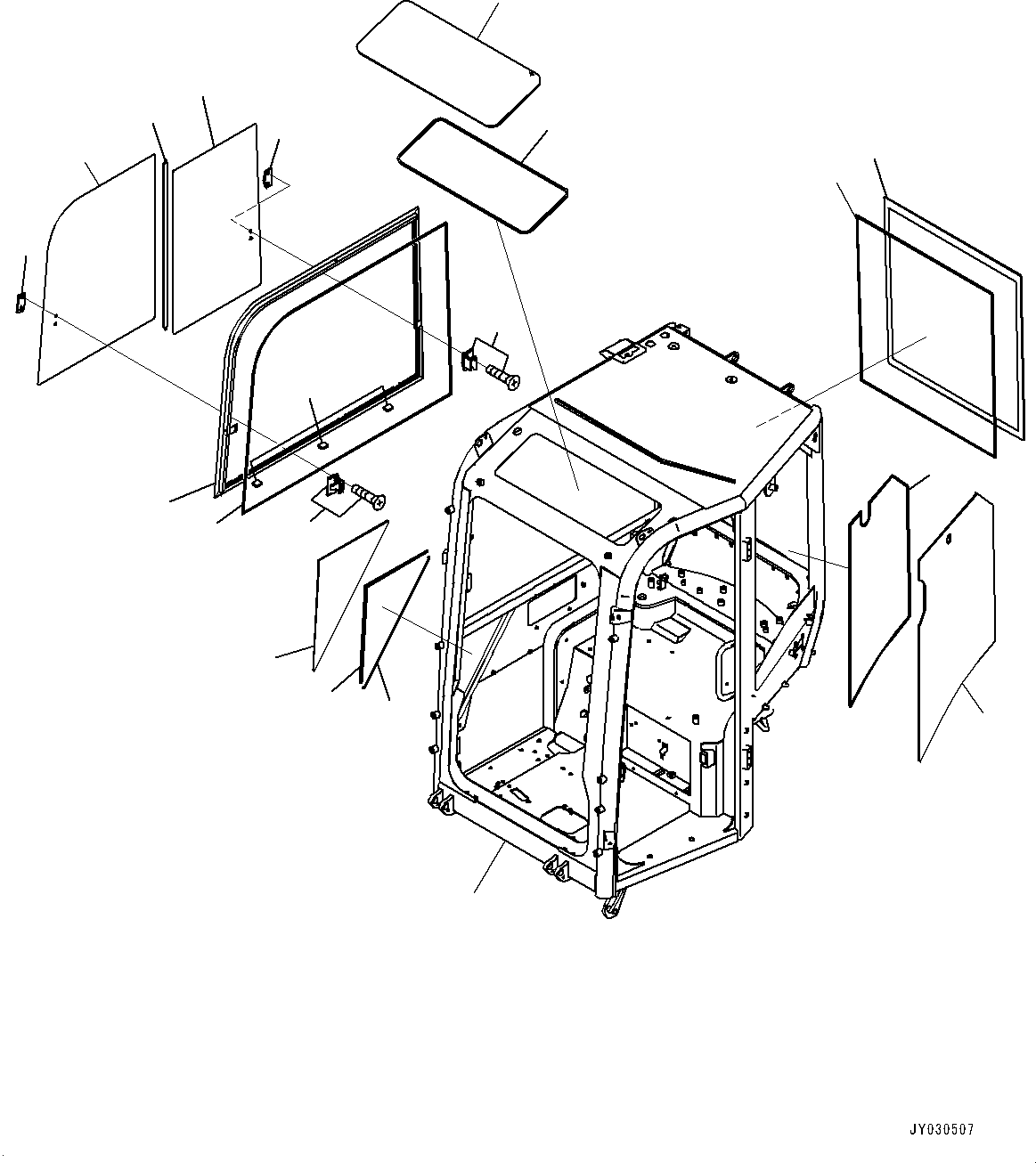 Komatsu parts book diagram for PC25MR-5 S/N 26001-UP: CAB, CAB BODY AND WINDOW(#26001-)