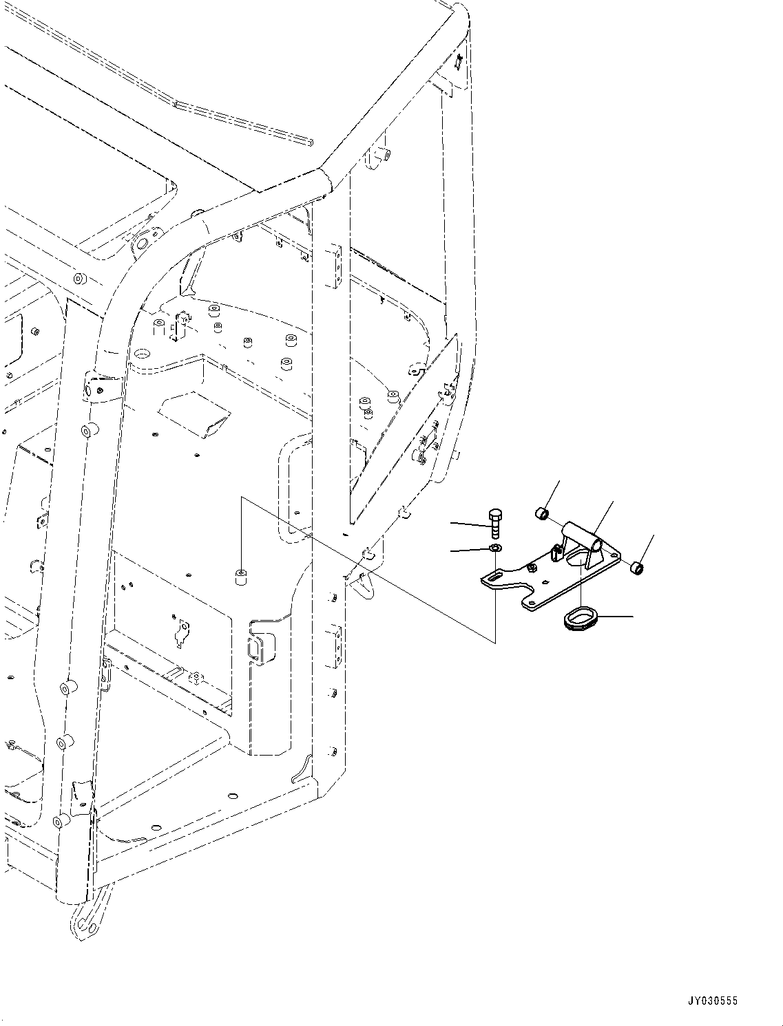 Komatsu parts book diagram for PC25MR-5 S/N 26001-UP: CAB, FLOOR, BASE(#26001-)