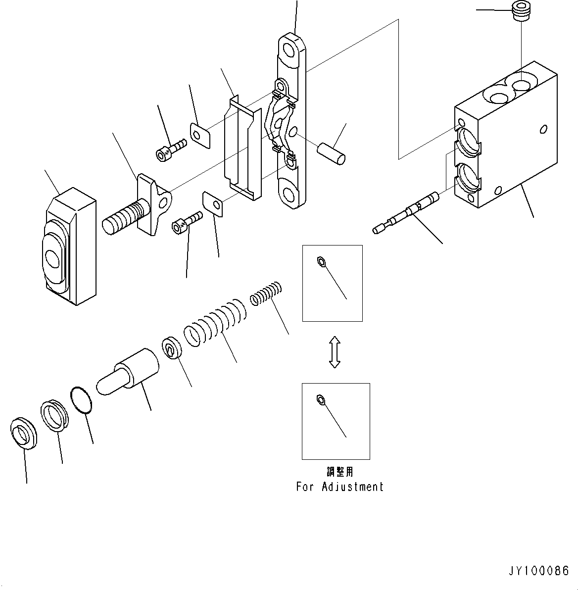 Komatsu parts book diagram for PC25MR-5 S/N 26001-UP: CAB, PPC VALVE (2/6) (FOR BOOM SWING)(#26001-)