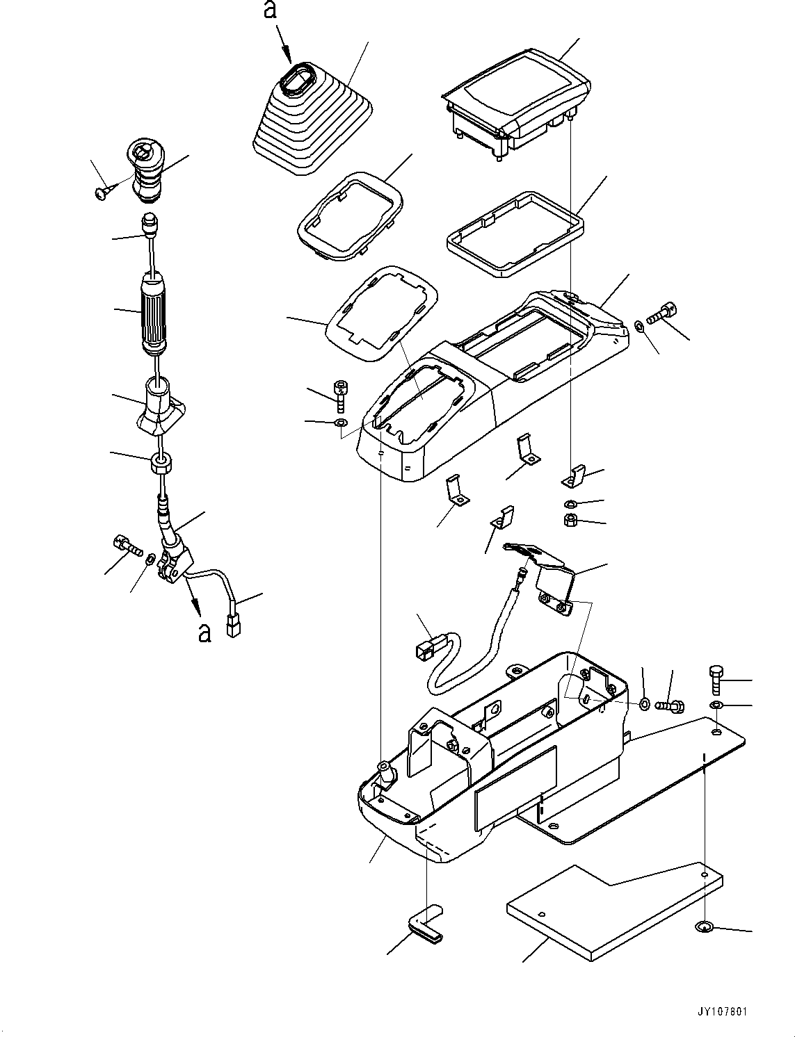 Komatsu parts book diagram for PC25MR-5 S/N 26001-UP: CAB, FLOOR, CONSOLE, R.H.(#26001-)