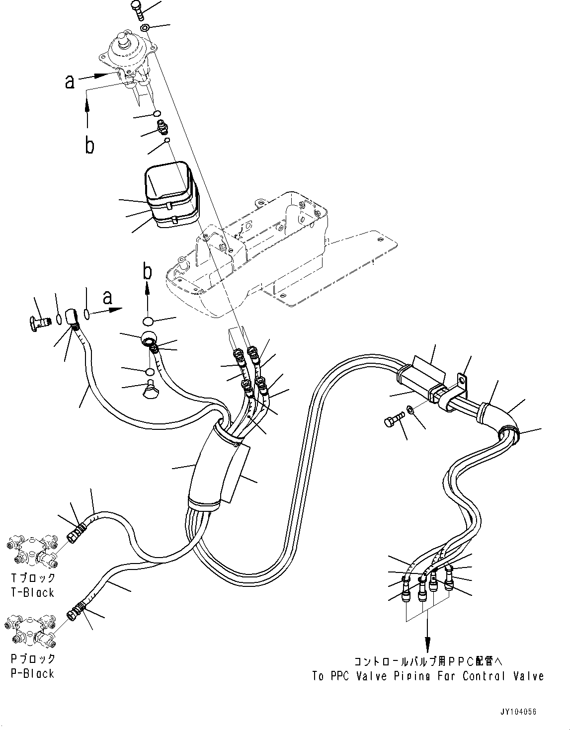Komatsu parts book diagram for PC25MR-5 S/N 26001-UP: CAB, PPC PIPING, R.H.(#26001-)