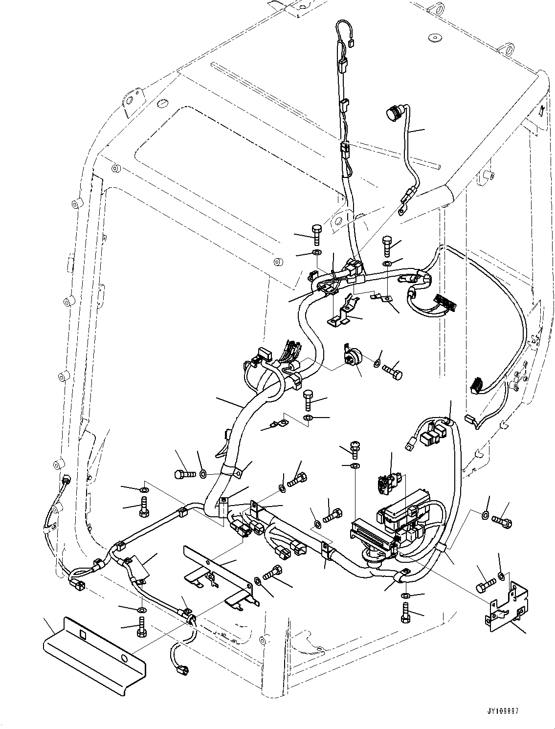 Komatsu parts book diagram for PC25MR-5 S/N 26001-UP: CAB, CAB WIRING HARNESS(#26001-)