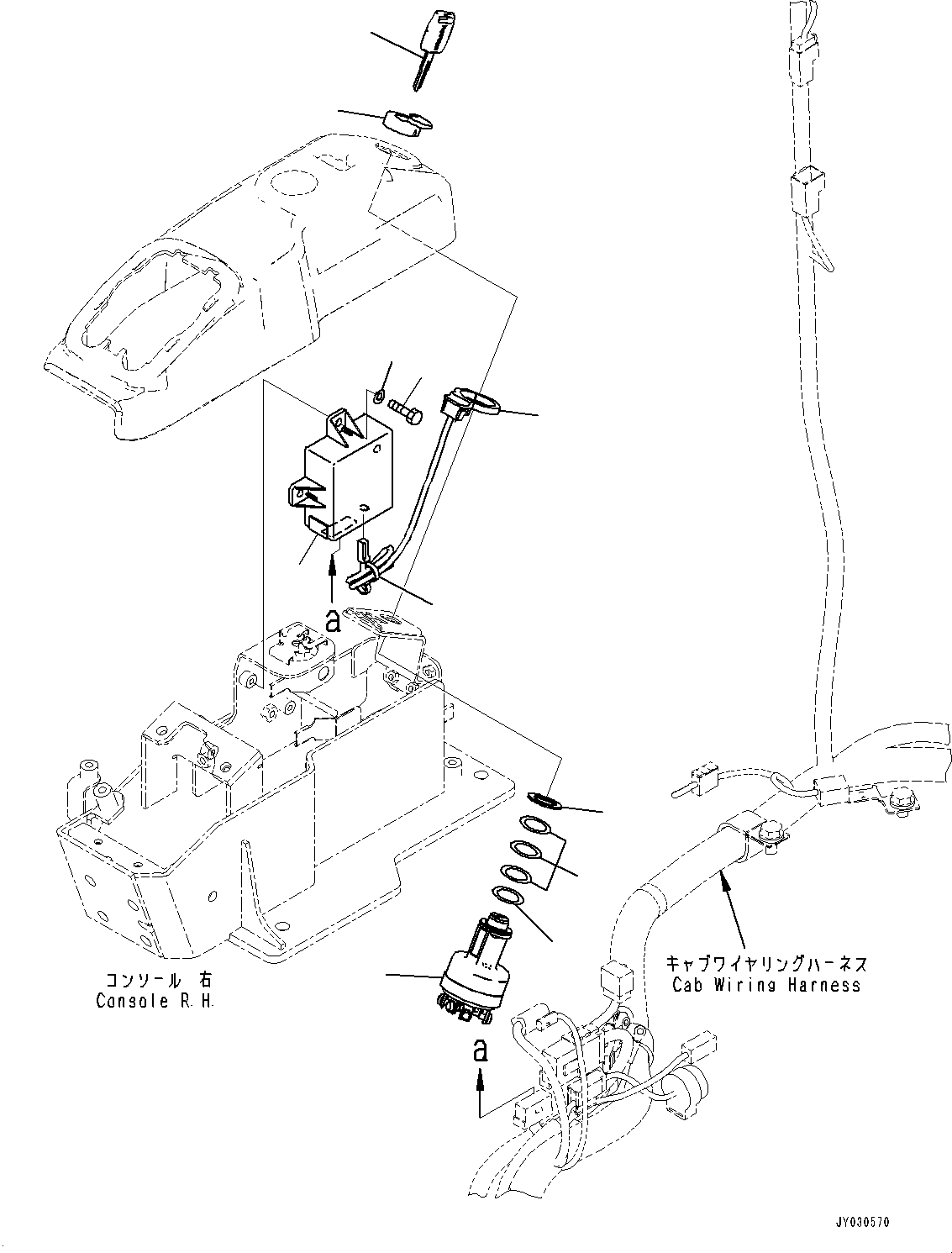 Komatsu parts book diagram for PC25MR-5 S/N 26001-UP: CAB, STARTING SWITCH(#26001-)