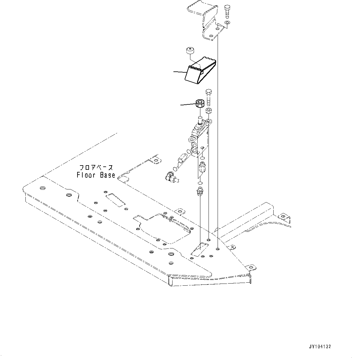 Komatsu parts book diagram for PC25MR-5 S/N 26001-UP: CAB, ATTACHMENT PEDAL(#26001-)