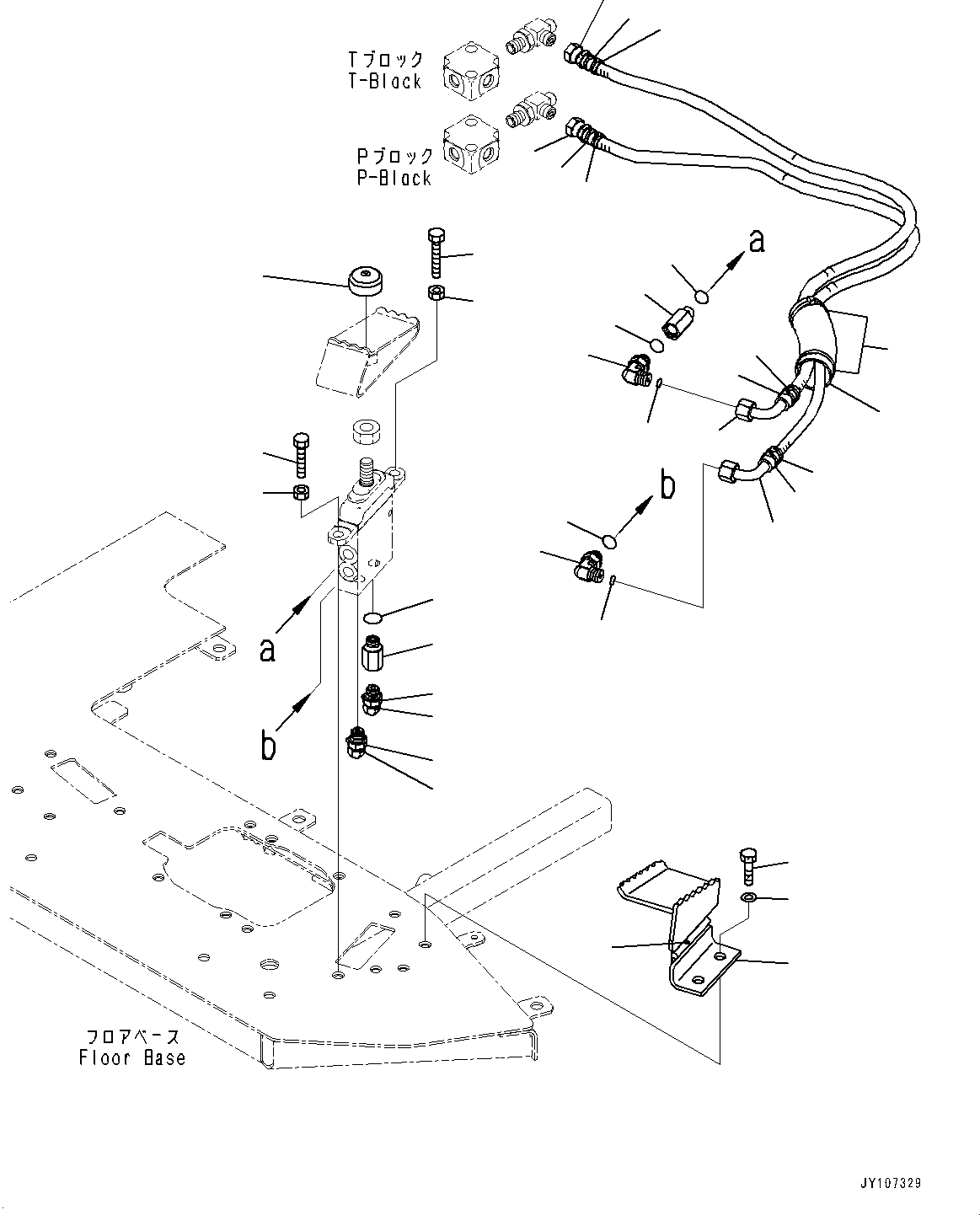 Komatsu parts book diagram for PC25MR-5 S/N 26001-UP: CAB, ATTACHMENT PIPING(#26001-)