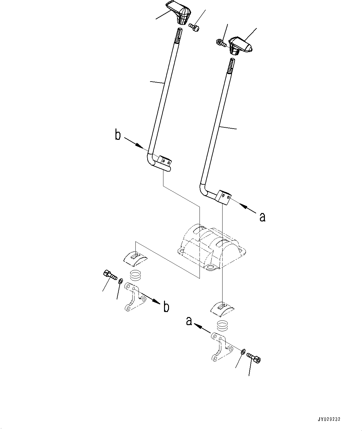 Komatsu parts book diagram for PC25MR-5 S/N 26001-UP: FLOOR FRAME, FLOOR, TRAVEL CONTROL LEVER(#26001-)