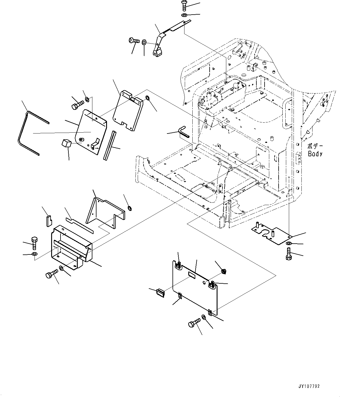 Komatsu parts book diagram for PC25MR-5 S/N 26001-UP: CAB, CAB IN PARTS, FLOOR COVER(#26001-)