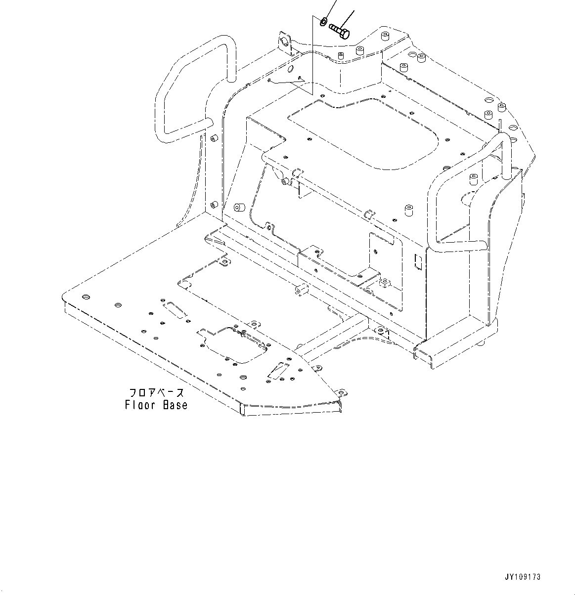 Komatsu parts book diagram for PC25MR-5 S/N 26001-UP: CAB, BLIND PARTS(#26001-)