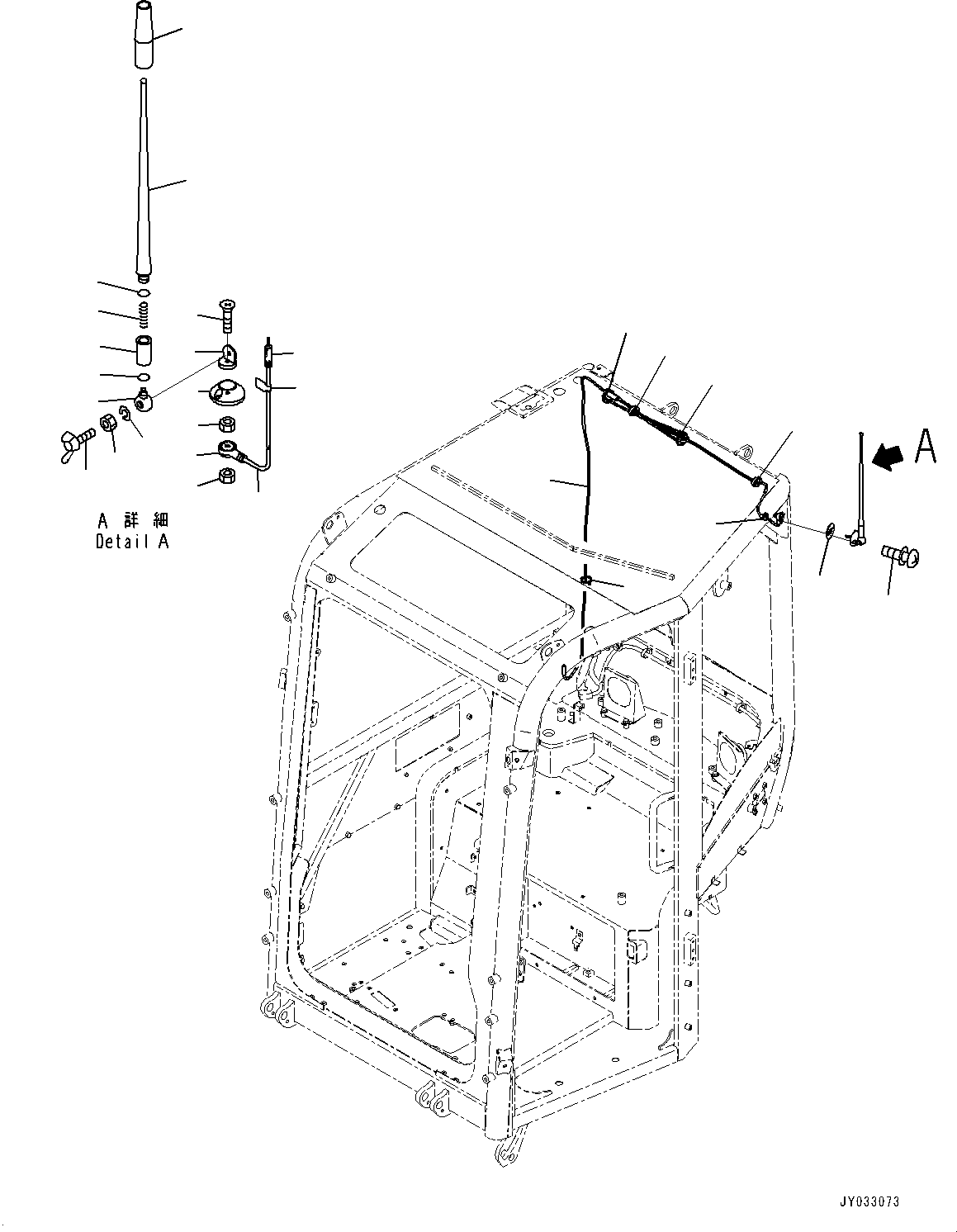 Komatsu parts book diagram for PC25MR-5 S/N 26001-UP: RADIO, ANTENNA(#25001-)