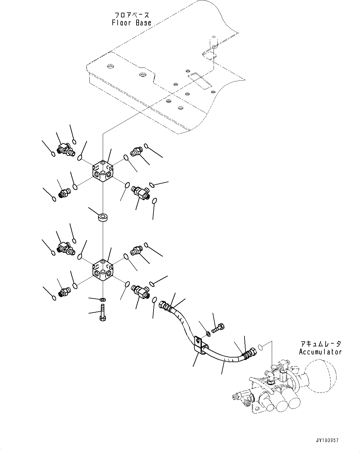 Komatsu parts book diagram for PC25MR-5 S/N 26001-UP: FLOOR FRAME, FLOOR, P, T BLOCK(#26001-)