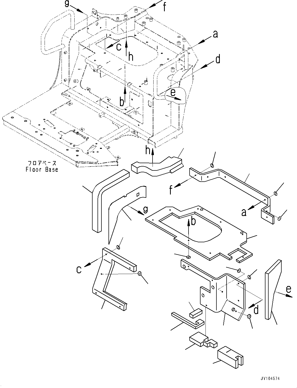 Komatsu parts book diagram for PC25MR-5 S/N 26001-UP: FLOOR FRAME, FLOOR, UNDER SHEET(#26001-)